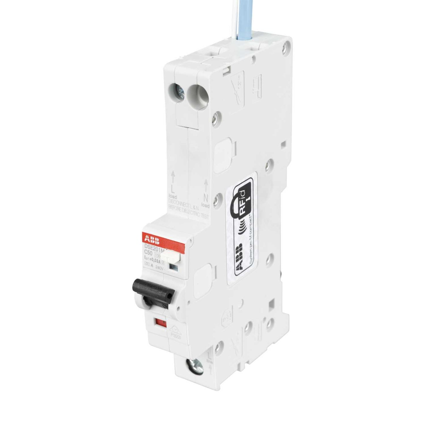 ABB 50A 1P+N 1 Module C Curve 10kA 30mA Type A Rcbo