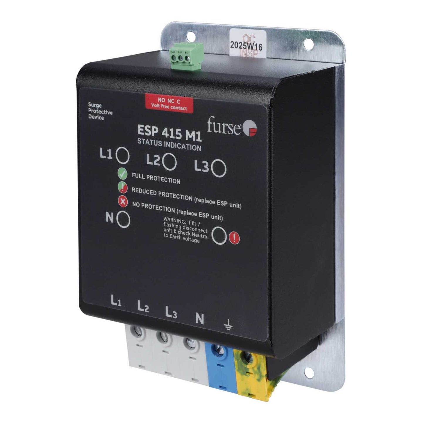 Furse 25kA Panel Mount 415V Type 1+2+3 Surge Protector