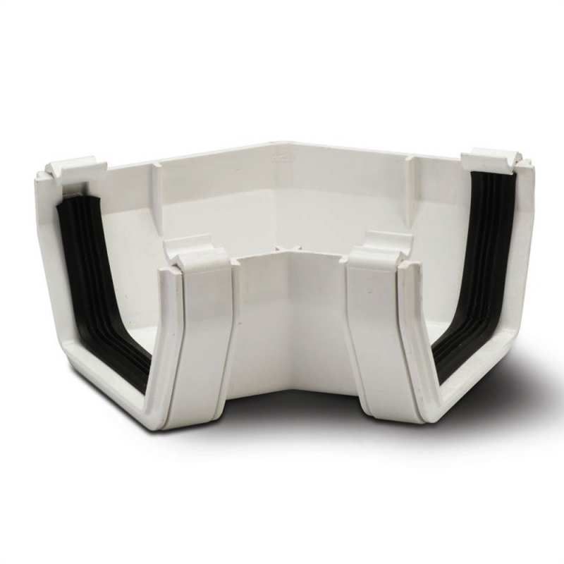 POLYPIPE RAINWATER SQUARE GUTTER ANGLE 112mm x 135deg RS204W WHITE