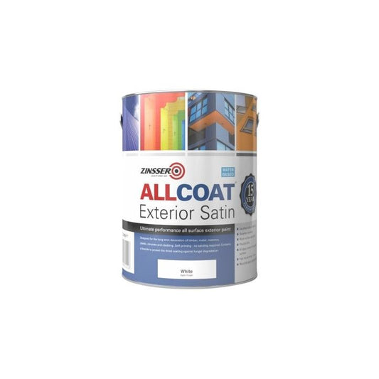 ZINSSER ZN7200002C1 ALLCOAT ALL SURFACE EXTERIOR SATIN PAINT WATER BASED 2.5l WHITE