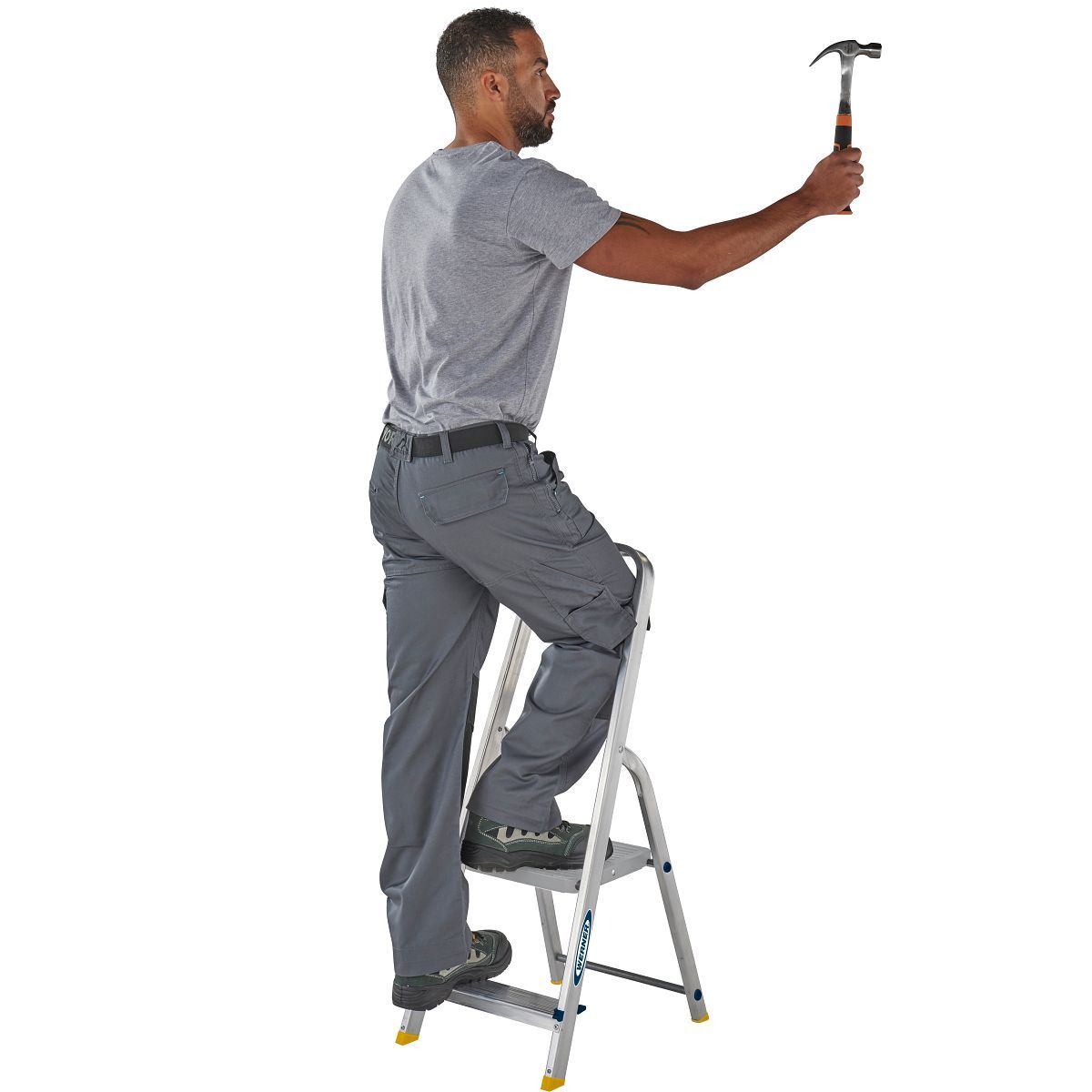WERNER HIGH HANDRAIL PLATFORM STEPLADDER 2 TREAD 7400218L