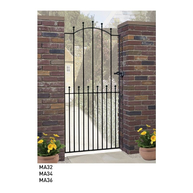 BIC MANOR BALL TOP TALL METAL GARDEN GATE 1067mm GAP x 1943mm HIGH MAZP34