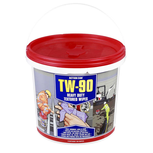 Action Can TW90 Heavy Duty Textured Wipes (Tub of 100)