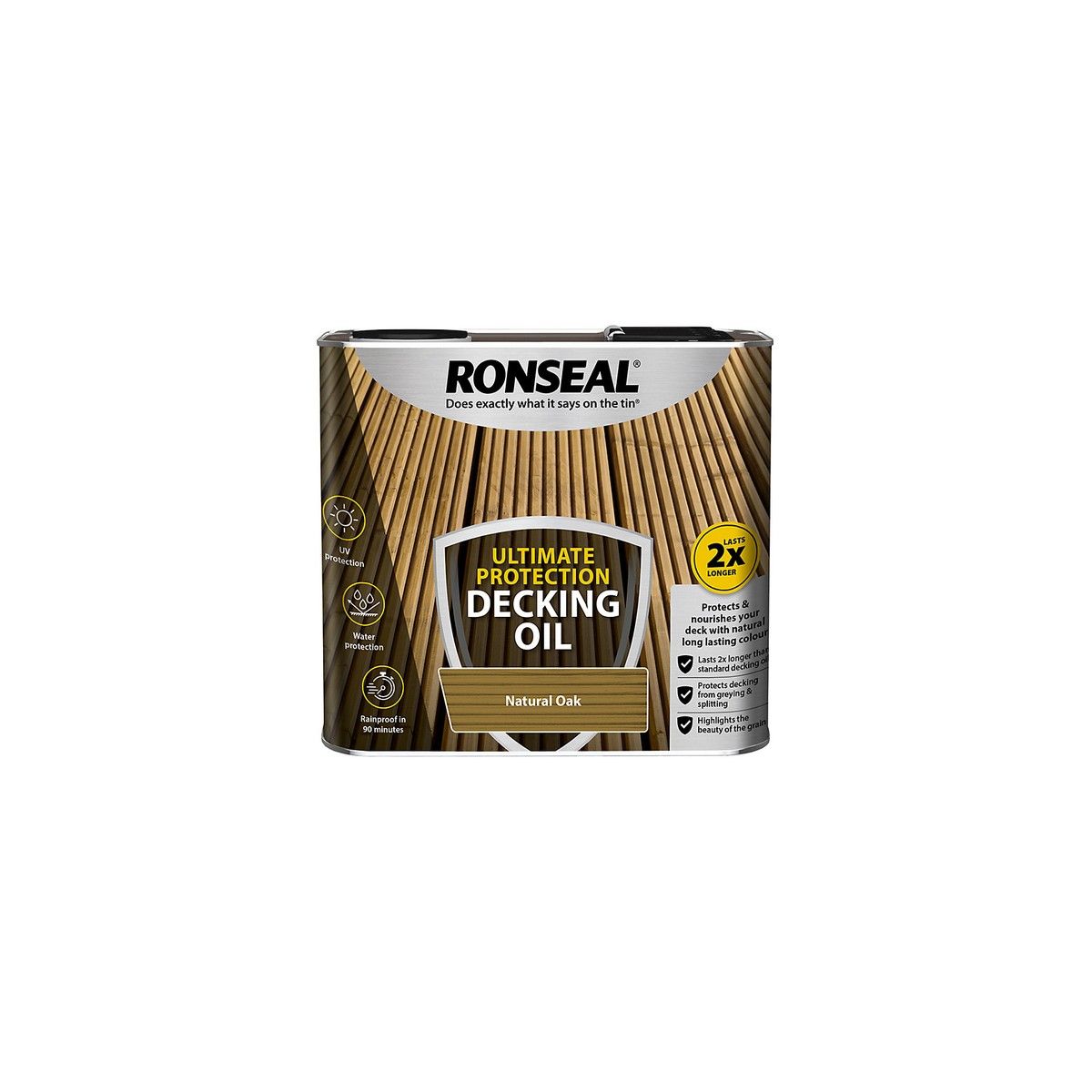 RONSEAL ULTIMATE DECKING OIL COLOURED 2.5l NATURAL OAK 36935