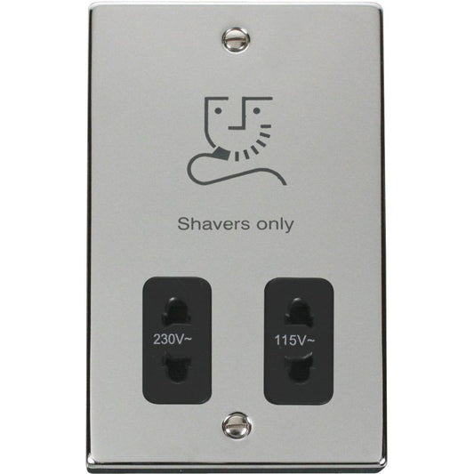 CLICK VPCH100BK DUAL VOLT SHAVER SOCKET BK POL CHROME