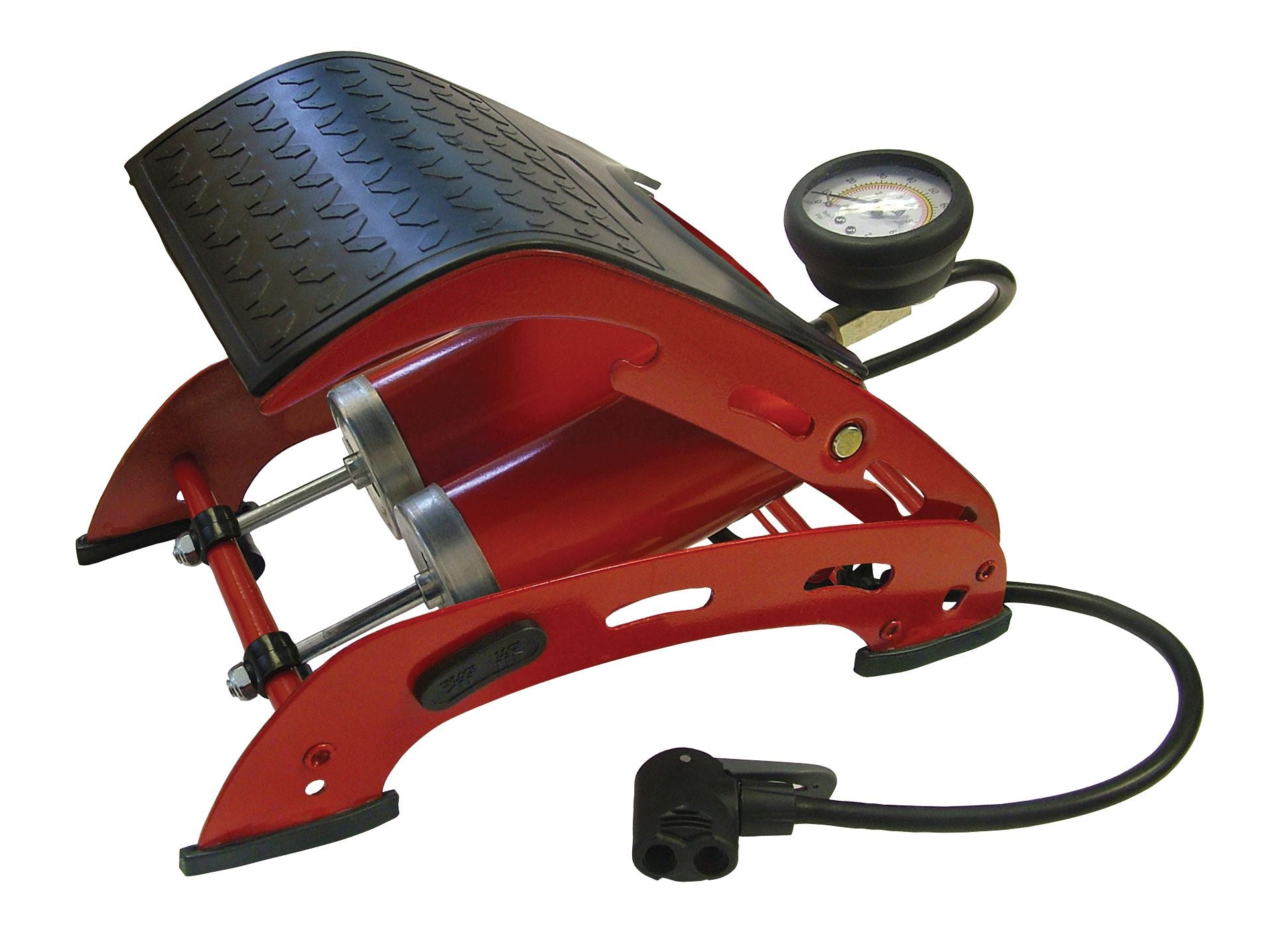 FAITHFULL FAIAUFPUMP2 DOUBLE CYLINDER FOOT PUMP WITH GAUGE