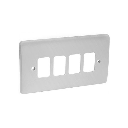 WEW 4-GANG 4 MODULE GRID FRONT PLATE WHITE K3634WHI