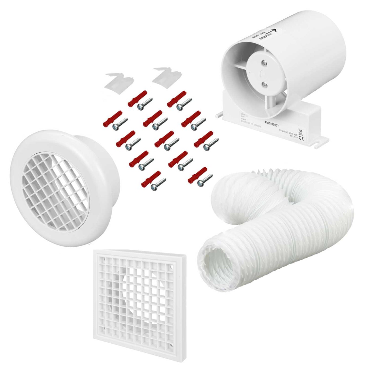 Addvent 100mm 4" Axial In-Duct Fan Kit with Timer