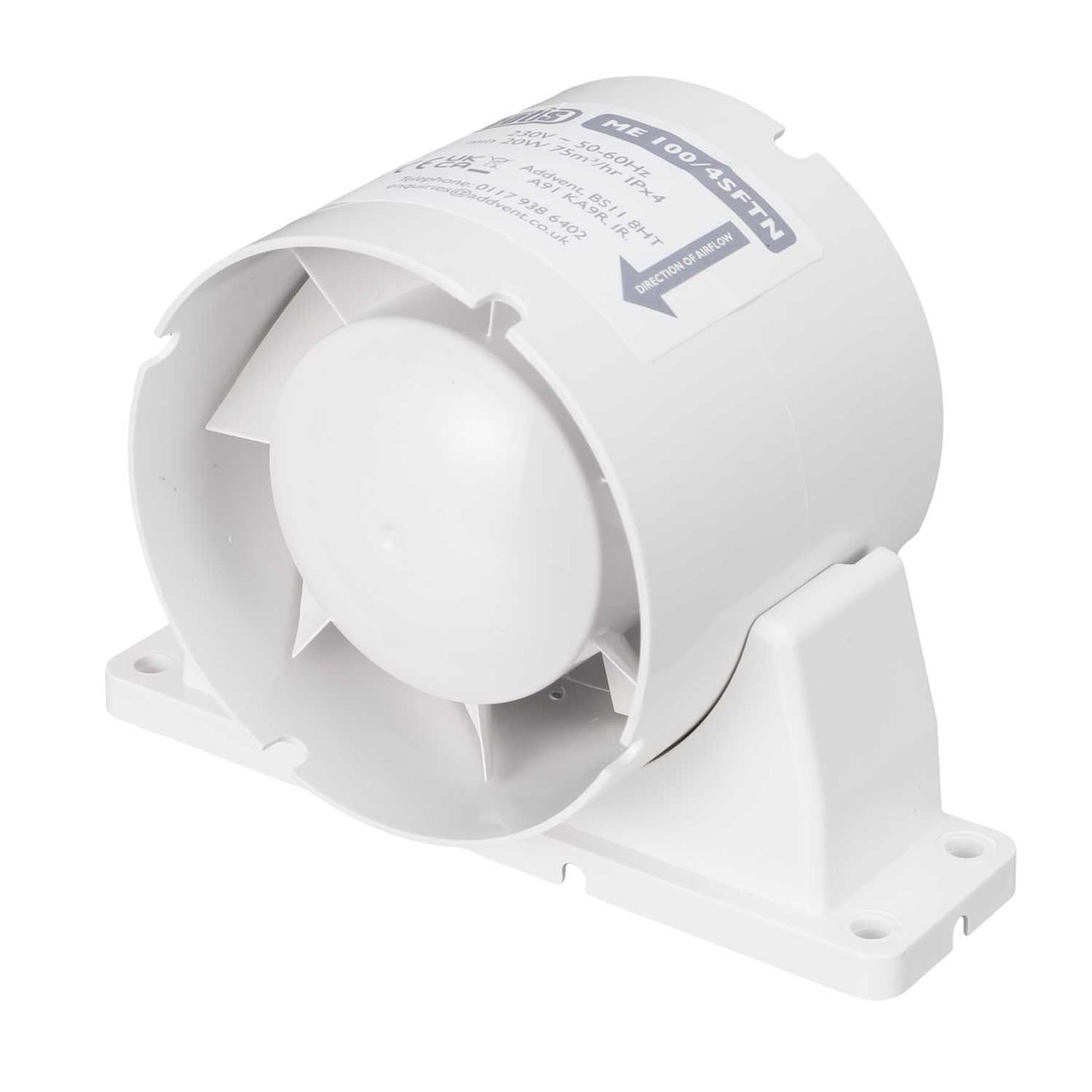 Mentis 100mm 4" In-Duct Axial Shower Fan with Timer