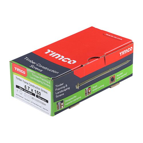 TIMCO INDEX SCREW HEX 6.7 x 150mm (BOX 50) GREEN 150IN