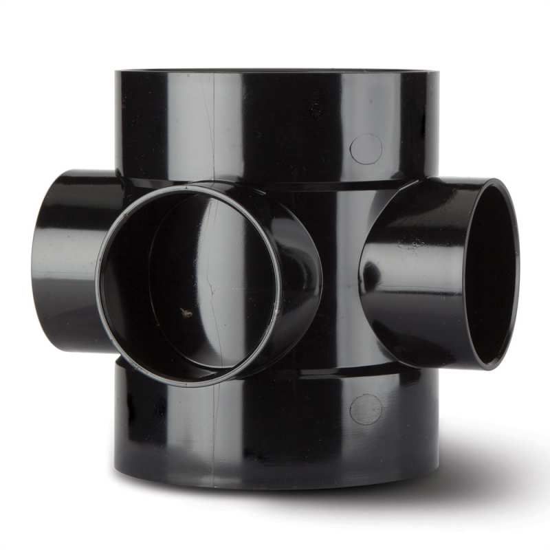 POLYPIPE SOIL SHORT BOSSPIPE S/SOCKET 110mm SE60 SE60B BLACK