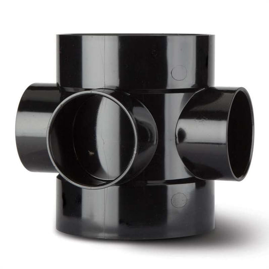 POLYPIPE SOIL SHORT BOSSPIPE S/SOCKET 110mm SE60 SE60B BLACK