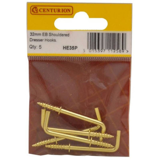 CENTURION HE35P ELECTRO BRASSED 30mm SQUARE CUP HOOKS