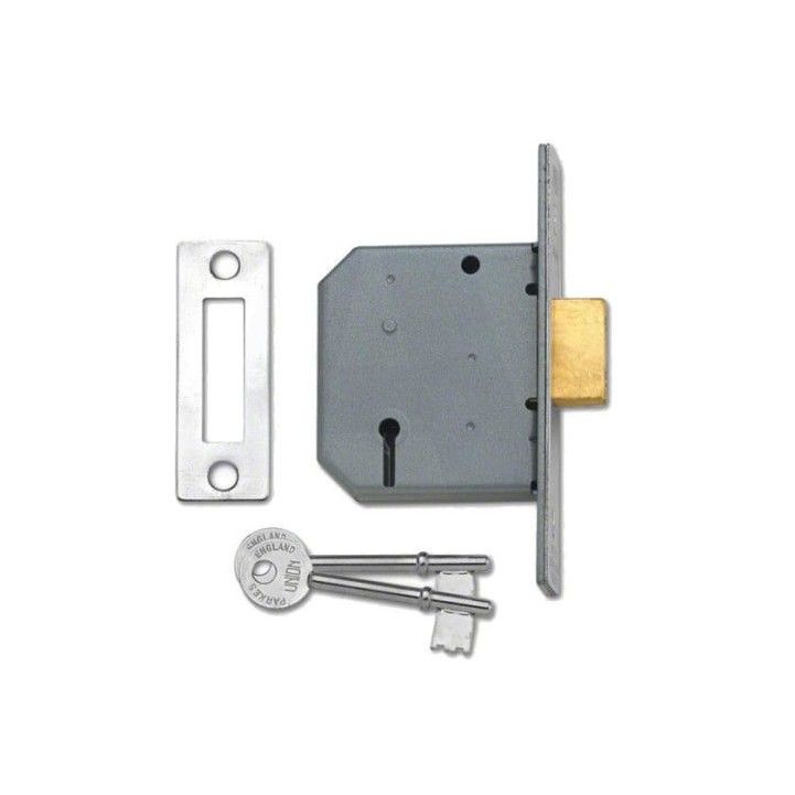 UNION 3LEVER MORTICE DEADLOCK 2.5" SC. BOXED BOXED