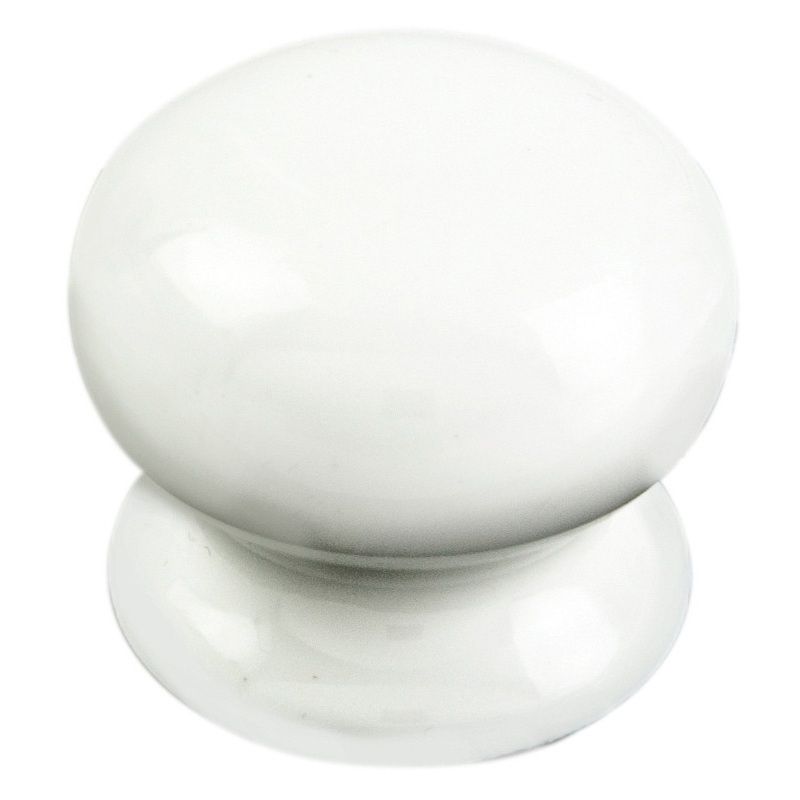 ONE PIECE PORCELAIN CUPBOARD KNOB 35mm (PAIR) WHITE FTD620BPWH/BP