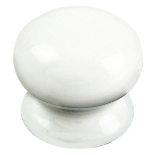 ONE PIECE PORCELAIN CUPBOARD KNOB 35mm (PAIR) WHITE FTD620BPWH/BP