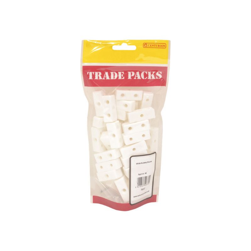 CENTURION MODESTY BLOCKS 35mm (40 PACK) WHITE NYLON 78257