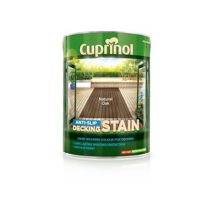 CUPRINOL ANTI-SLIP DECKING STAIN 5l NATURAL OAK 5122409