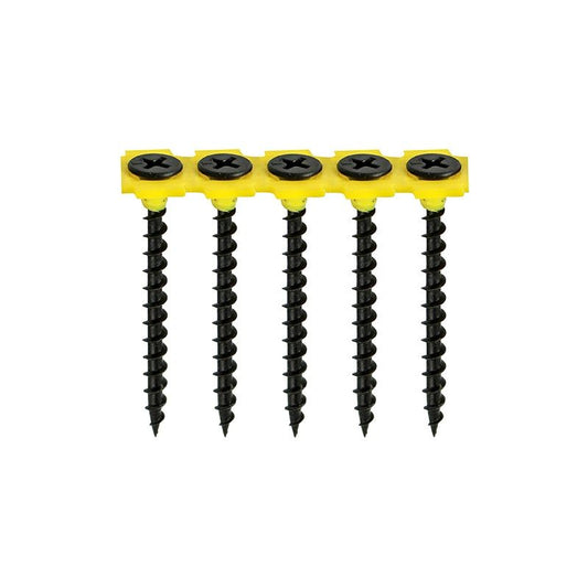 TIMCO COLLATED DRYWALL SCREWS COARSE THREAD M3.5 x 38mm (TUB 1000) BLACK 00038CDRYTUB