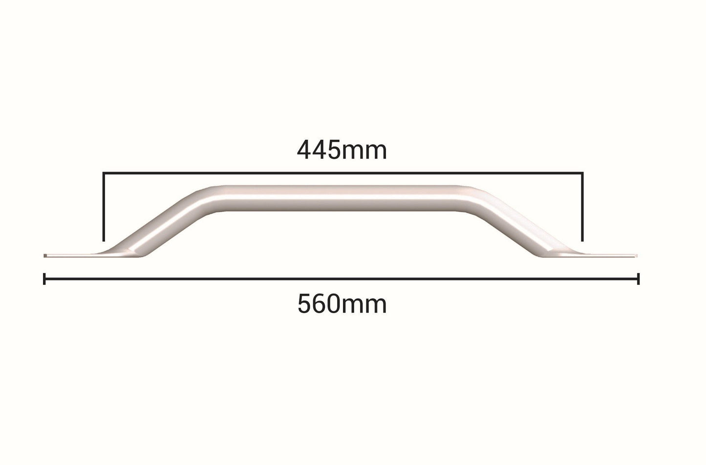 AKW 01210WH/2 SERIES 1200 FLAT ENDED GRAB RAIL 445mm STAINLESS STEEL