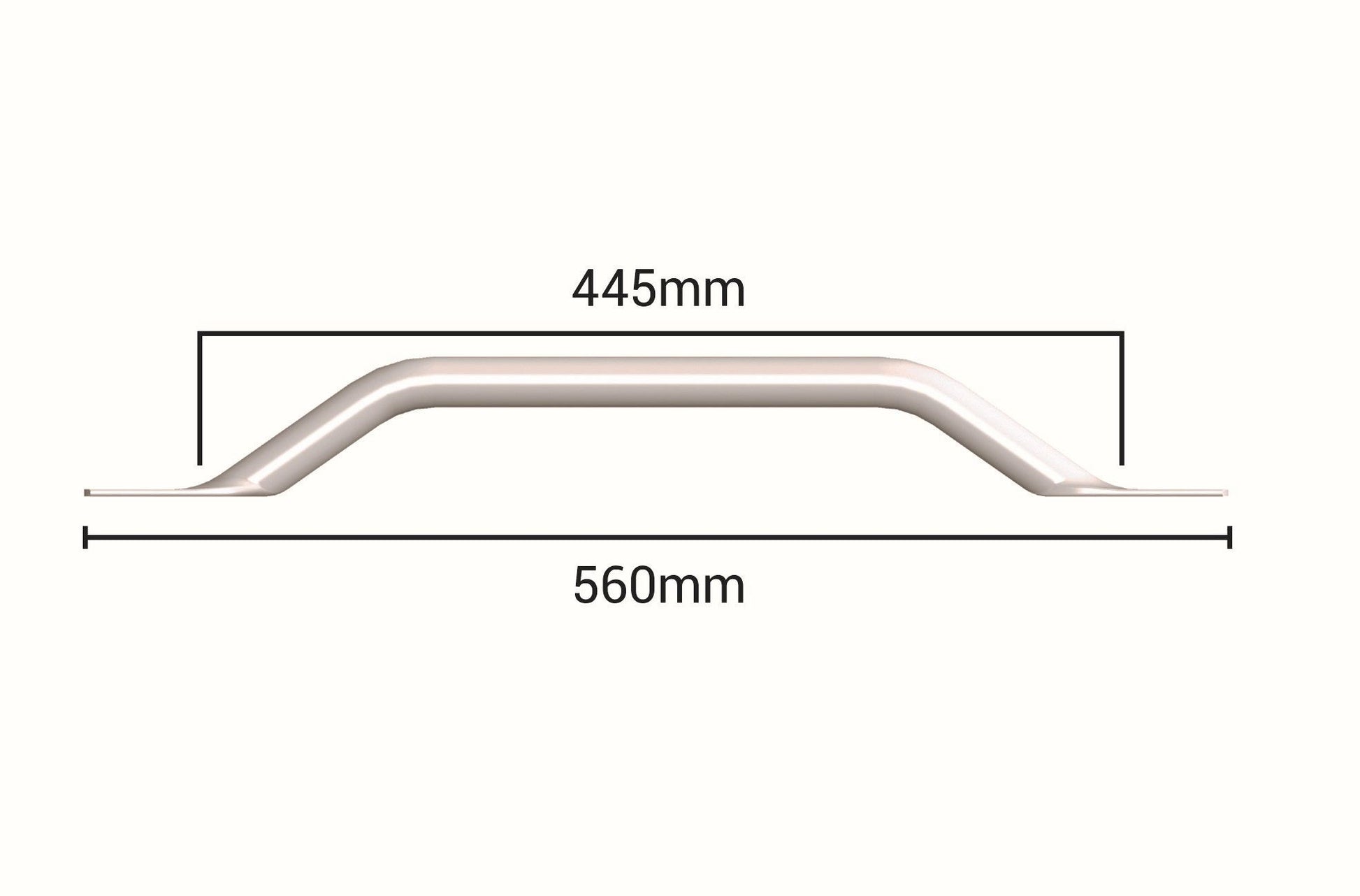 AKW 01210WH/2 SERIES 1200 FLAT ENDED GRAB RAIL 445mm STAINLESS STEEL
