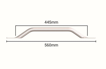 AKW 01210WH/2 SERIES 1200 FLAT ENDED GRAB RAIL 445mm STAINLESS STEEL