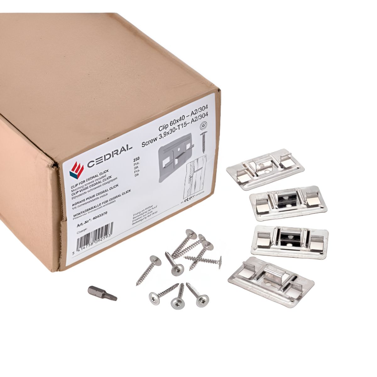 CEDRAL CLICK STAINLESS STEEL CLIP & SCREW SET (TIMBER FRAME) 4043370