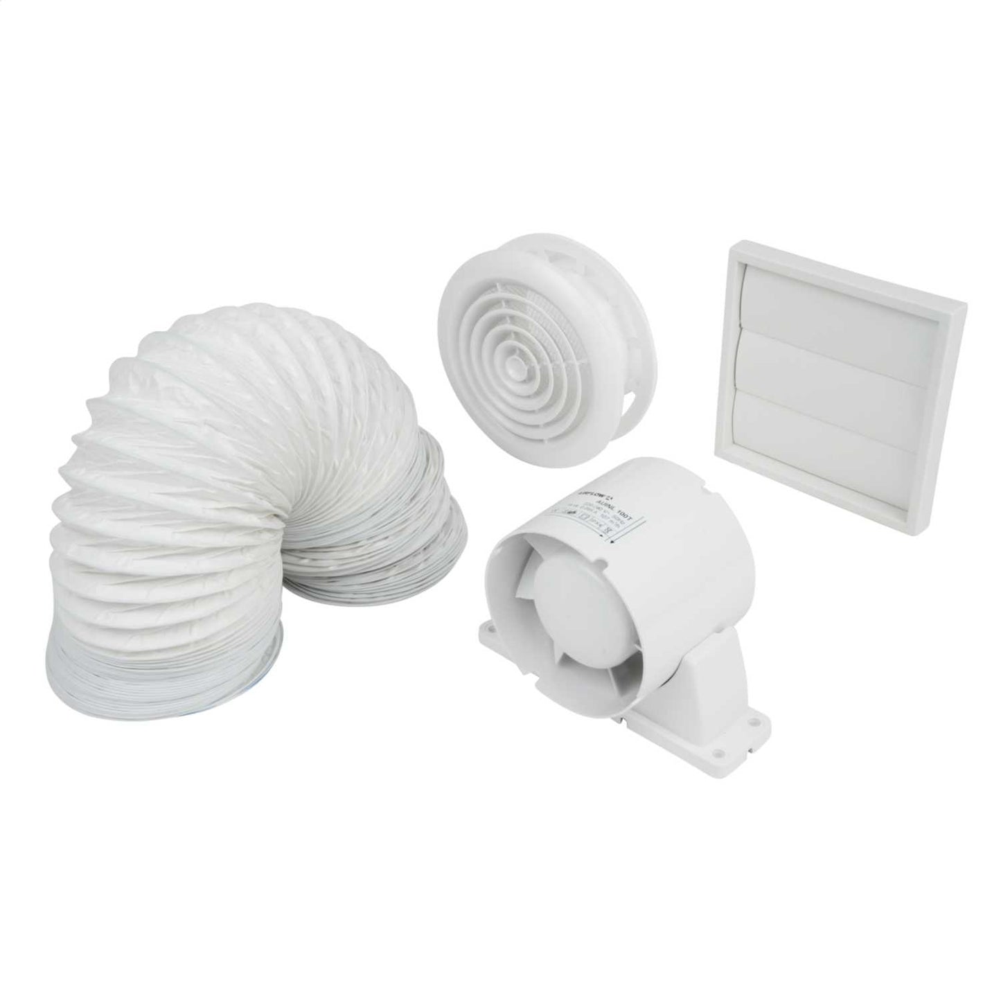Airflow Aura 100mm 4" In-Duct Shower Fan Kit with Timer