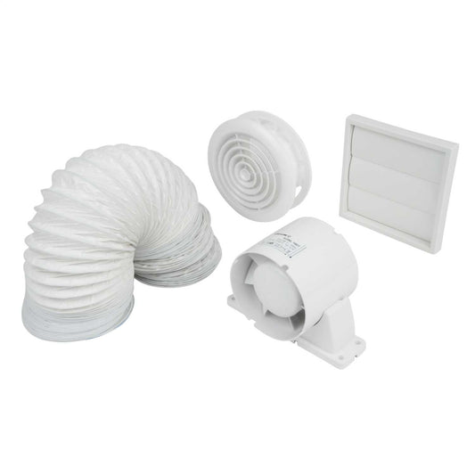 Airflow Aura 100mm 4" In-Duct Shower Fan Kit with Timer