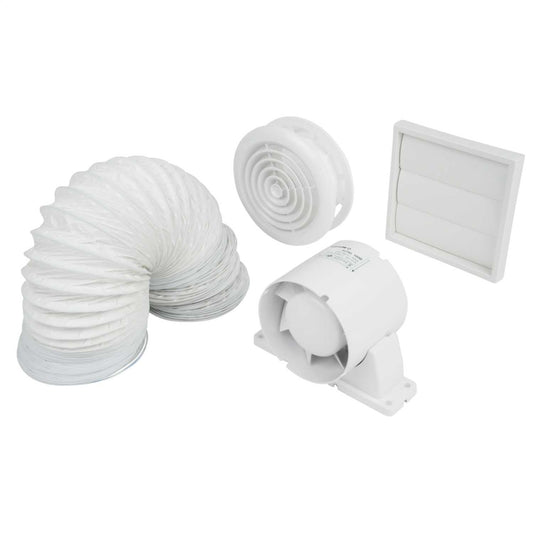Airflow 100mm 4" Aura In-Duct Shower Fan Kit