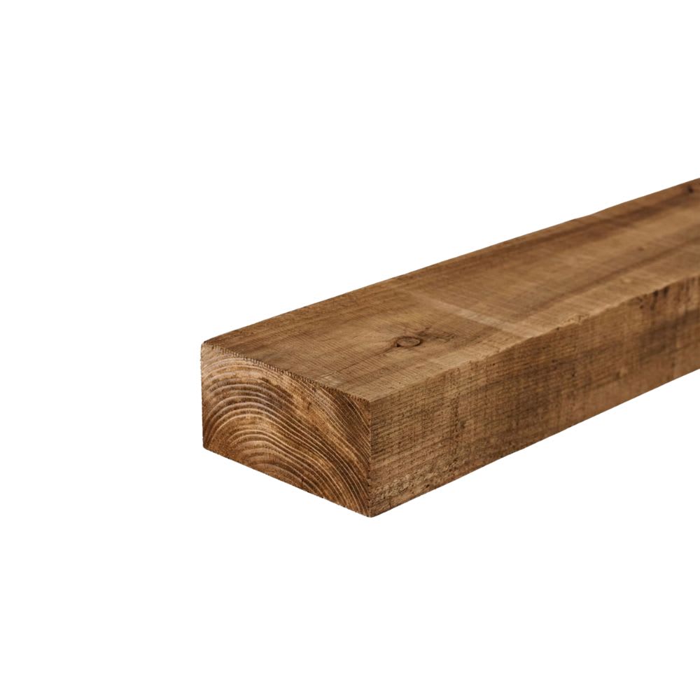 125mm x 250mm Brown Treated Garden Railway Sleeper 2.4m