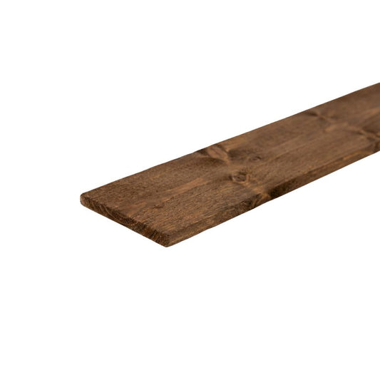 22mm x 100mm Brown Treated Feather Edge Fence Board 1800mm