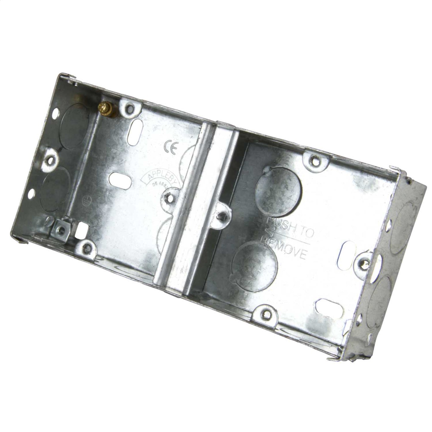 2 Gang 35mm Dual Flush Metal Knockout Box (Sold in 1's)