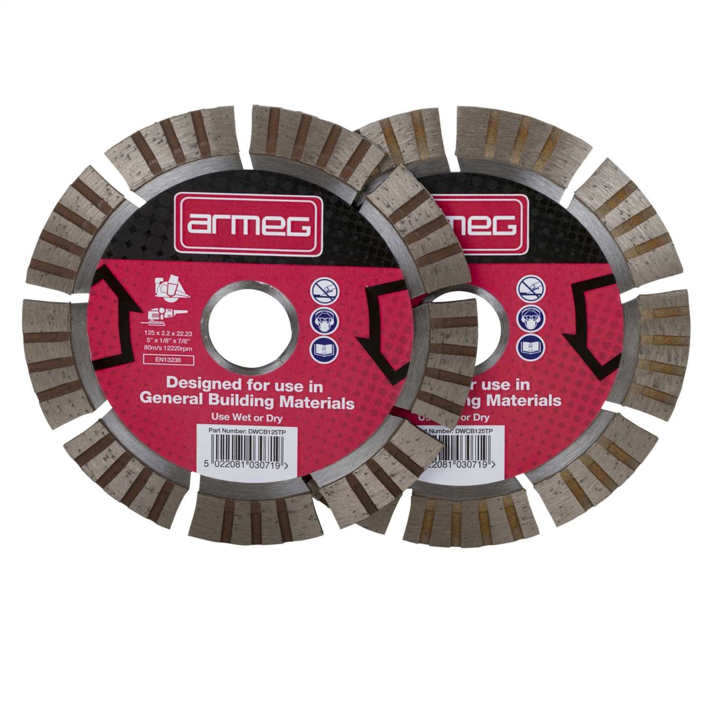 Armeg 125mm x 22.2mm Diamond Chasing Blades (Twin Pack)