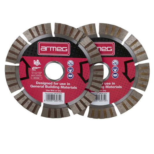 Armeg 125mm x 22.2mm Diamond Chasing Blades (Twin Pack)