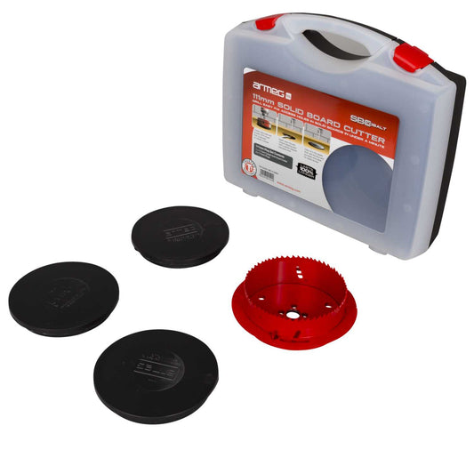 Armeg 111mm Carbide Solid Board Cutter with 3 x 111mm Plugs