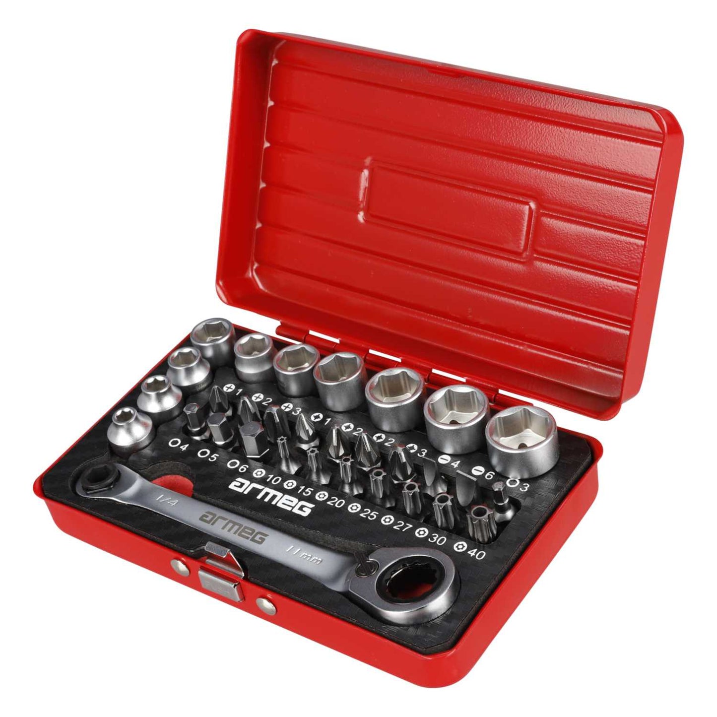 Armeg 31 Piece Compact Socket and Screwdriver Bit Set