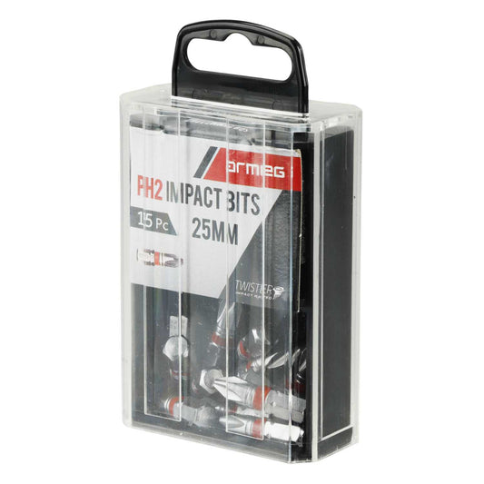 Armeg Tic-Tac PH2 Magnetic Screwdriver Bits (Pack of 15)