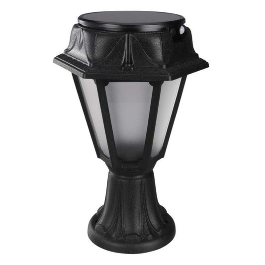 Asbac Lighting Rosetta MiniLot 280lm LED Solar Pedestal Lantern Black 4000K