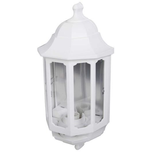 ASD 60W BC Half Lantern IP44 White with Photocell