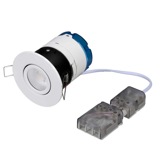 Aurora Lighting mPro™ 6W LED Fire Rated Dimmable IP65 Adjustable Downlight Matt White 3000K