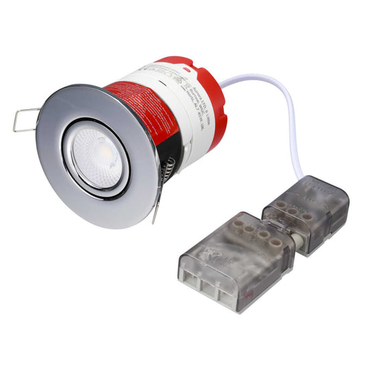 Aurora Lighting mPro™ 6W LED Fire Rated Dimmable IP65 Adjustable Downlight Chrome 4000K