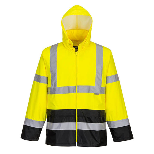 Hi-Vis Contrast Classic Rain Jacket , 4XL, R, Yellow/Black