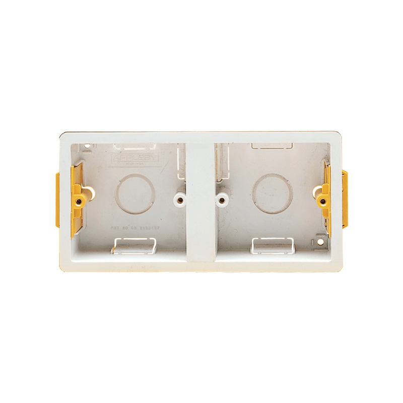 APPLEBY SB637 1-GANG DUAL ACCESSORY DRY LINING INSTALLATION BOX WITH ADJUSTABLE LUGS 35mm