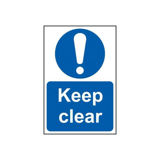 PVC SELF ADH SIGN 200mm WIDE x 300mm KEEP CLEAR 0253