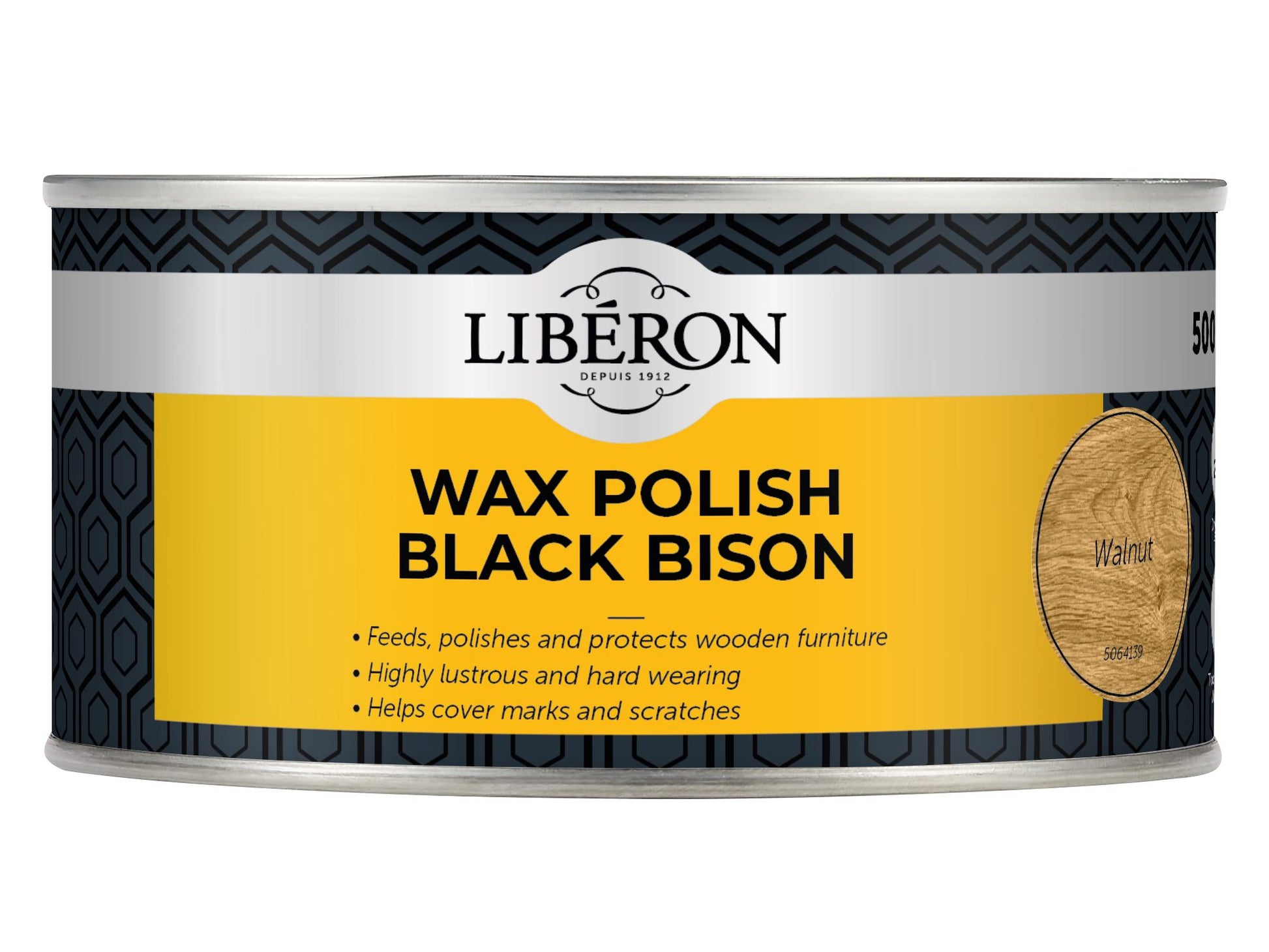 LIBERON BLACK BISON WAX POLISH PASTE 500ml WALNUT LIBBPWW500N
