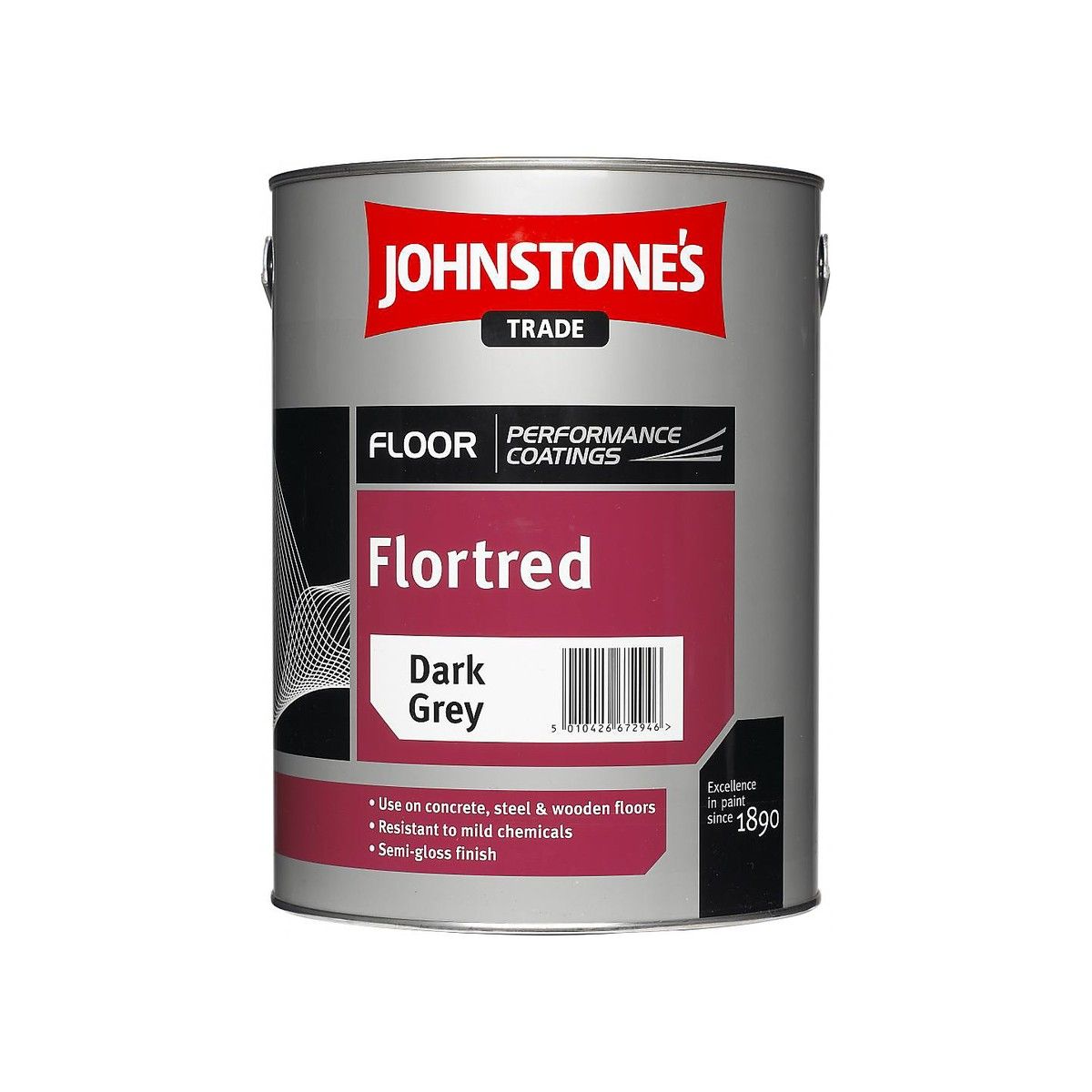 JOHNSTONES FLORTRED FLOOR PAINT 5l DARK GREY 423747