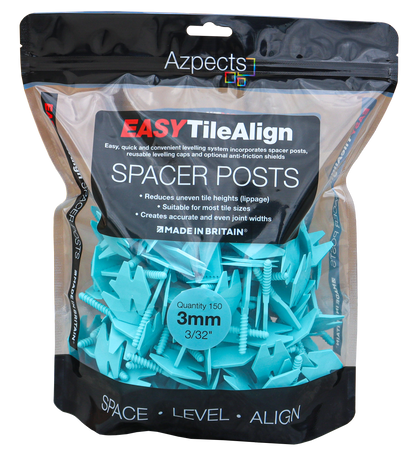 AZPECTS (DTS) EASYSCAPE EASYTILEALIGN SPACER POSTS 3mm PACK (150) BLUE 6514
