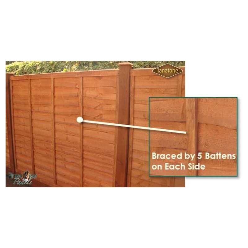 NWP TANALISED BROWN HEAVY DUTY WANEY 6 x 5' FENCE PANEL
