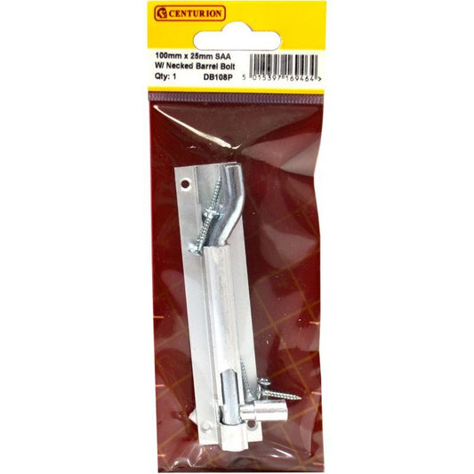 CENTURION DB108P ALUMINIUM 100mm NECKED BARREL BOLT